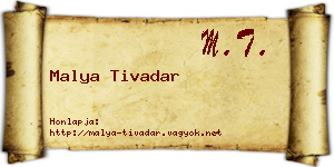 Malya Tivadar névjegykártya